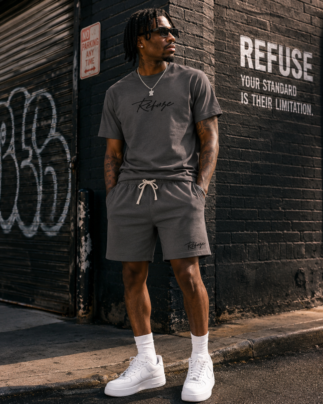 Charcoal Yee Short Set