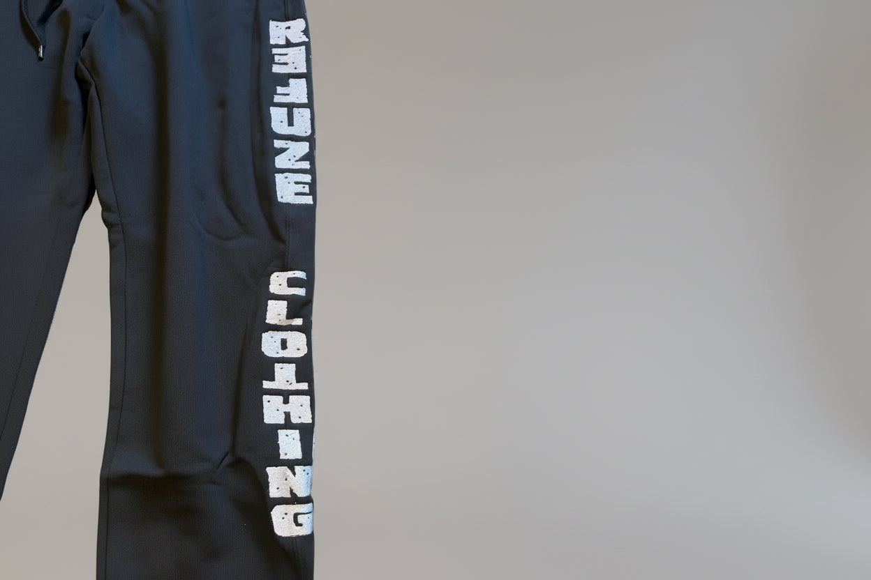 ReFuZe-All Black Hoody With White Stitching