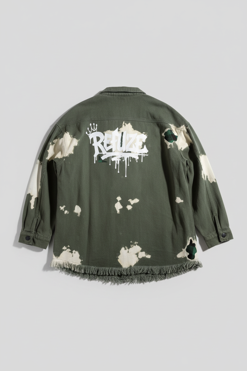 Enhanced olive green REFUSE hoodie