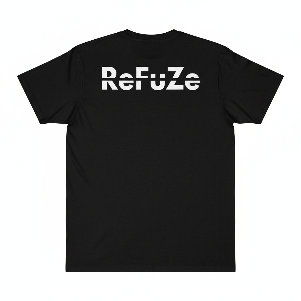 ReFuZe T-Shirt with Black Strikethrough